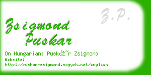 zsigmond puskar business card